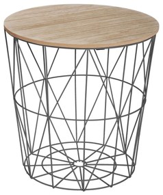 Odkladací stolík KUMI 40 cm černý/dub přírodní