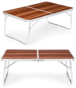 Turistický stolík, skladací piknikový stôl, hnedá doska, 60x40 cm