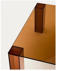 Hnedý sklenený konferenčný stolík 85x85 cm Adularia – Kave Home