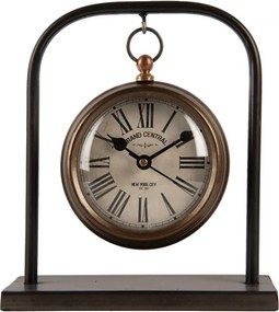 Bronzové antik kovové stolné hodiny Hille - 14*5*16 cm