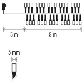 LED Vianočná vonkajšia reťaz 400xLED/13m IP44 teplá biela