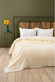 Krémový mušelínový pléd 220x250 cm Muslin – Mijolnir