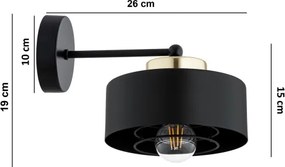Brilagi - Nástenné svietidlo SPRING 1xE27/60W/230V čierne/zlaté