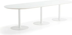 Stôl METRIC, ovál, 3000x1000x720 mm, biela