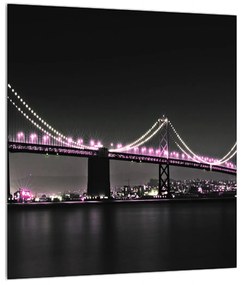 Nočný obraz mostu (30x30 cm)