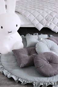 Okrúhly vankúš s gombíkom grafitový 40 cm