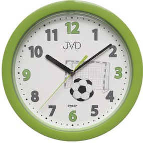 Detské futbalové hodiny JVD HP612.D4 (25 cm) – zelené s tichým chodom