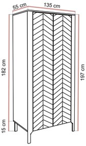 DVOJDVEROVÁ ŠATNÍKOVÁ SKRIŇA SALOME ČIERNA 90 cm