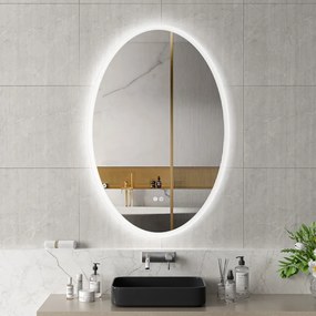 Erga Paola, oválne LED zrkadlo 80x120cm, 2990 lm, 3 farby svetla, predné a zadné osvetlenie, ERG-V01-302-1280-00