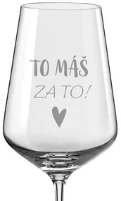 Pieskovaný pohár na víno To máš za to!