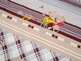 Bavlnené obliečky do postieľky HELLO BEAR sivé