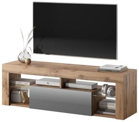 TV skrinka/stolík Bionca (s osvetlením) (dub lancelot + sivá). Akcia -18%. Vlastná spoľahlivá doprava až k Vám domov. 1098607