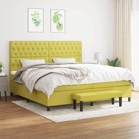 Boxspring posteľ s matracom svetlozelená 200x200 cm látka 3136868