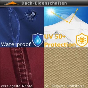 INSTENT PRO Záhradný stan 3 x 3 m, biely + 2 bočnice