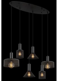 Globo 15648-6H - Luster na lanku JEDD 6xE27/60W/230V čierna