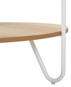 Konferenčný stolík s policou biela/svetlé drevo CHICO Beliani