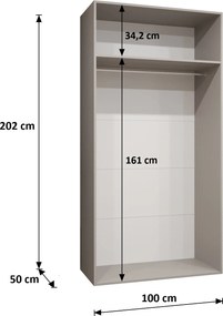 Šatníková skriňa Alaris 2 100 (biela + kašmír) (so zrkadlom). Akcia -20%. Vlastná spoľahlivá doprava až k Vám domov. 1144182