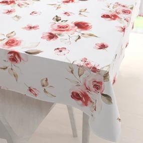 Biante Teflónový obdĺžnikový obrus TF-023 Červené ruže na bielom 120x200 cm