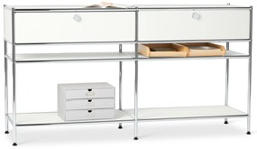 Kovový konzolový stolík »CN3« s 2 zásuvkami, biely