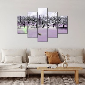 Obraz - Pramice na jazere (150x105 cm)