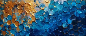 Obraz - Modrozlatá maľba (120x50 cm)