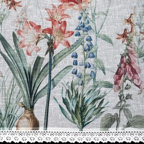 EUROFIRANY KRÁTKA ZÁCLONA NA PÁSKE NEMEZJA 150X90 CM KVETY