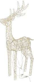 Biela kovová svietiaca LED dekorácia sob Reindeer LED – 79*22*120 cm