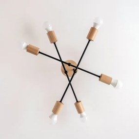 Prisadený luster CAMBRIDGE 6xE27/15W/230V borovica