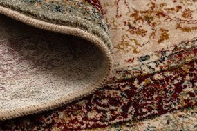 Koberec POLONIA KORDOBA 25 rozeta / rám, svetlý rubín kruh