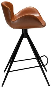 Koňakovohnedá barová stolička z imitácie kože DAN–FORM Denmark Gaia, výška 87 cm