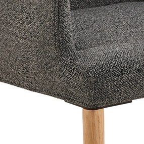 Sivé čalúnené jedálenské kreslo s podrúčkami Zoe – Actona