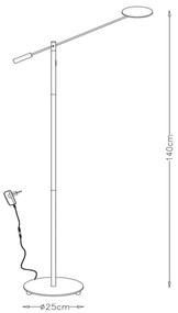 Lucide 19766/09/30 - LED Stmievateľná stojacia lampa ANSELMO LED/9W/230V čierna