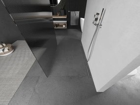 Mexen Kioto, sprchová zástena Walk-In 110 x 200 cm, 8mm sklo s rebrovým vzorom, brúsená oceľ profil, 800-110-002-97-09
