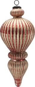 Vianočná veľká červená champagne sklenená ozdoba Ornament – Ø 17*42 cm