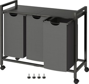 Koš na prádlo Houseland Endy 120 l šedý/černý