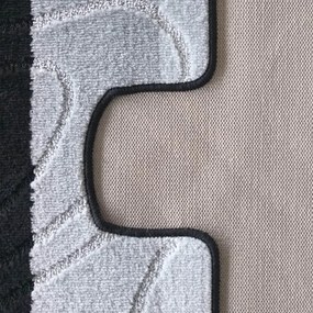 Sada kúpeľňových koberčekov Montana 05 s výrezom - čierna