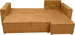 Horčicová rohová pohovka SMART COSARO, obojstranná + 2 vankúšiky ZDARMA