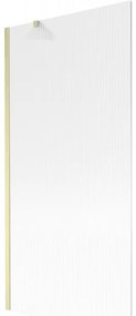Mexen Next, 1-krídlová vaňová zástena 90 x 150 cm, 6mm sklo Ribs, zlatá matná, 895-090-000-00-09-55