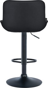 Barová stolička Vonore - koženka, čierny rám - Čierna