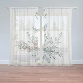 Sablio Záclony Zimná kytica: 2ks 150x250cm