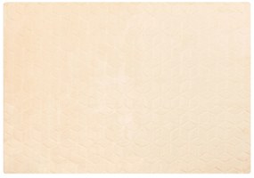Koberec z umelej zajačej kožušiny 160 x 230 cm béžový THATTA Beliani
