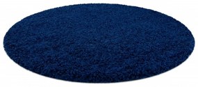 Kusový koberec Shaggy Sofia tmavo modrý kruh 80cm 80x80cm