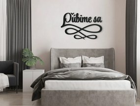 drevko Nápis na stenu Ľúbime sa Rozmer obrazu: 26 x 40 cm, Farba dekorácie: Čierna