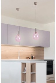 Fialové LED závesné svietidlo so skleneným tienidlom Lukka – Candellux Lighting
