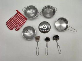 Drevená kuchynka s príslušenstvom - biela/sivá