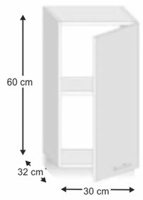 Horná kuchynská skrina G30 Lilouse. Vlastná spoľahlivá doprava až k Vám domov. 1014723