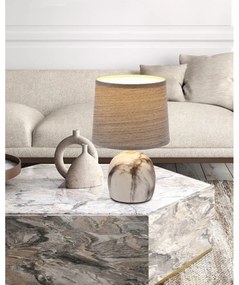 Svetlosivá stolová lampa s textilným tienidlom (výška 25 cm) Adelina – Candellux Lighting