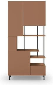Knižnica v tehlovej farbe 84x175 cm Perla – Marckeric