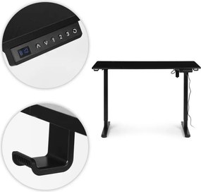 Elektrický nastaviteľný stôl 120 x 60 cm, nastaviteľná výška 72-117 cm, biely