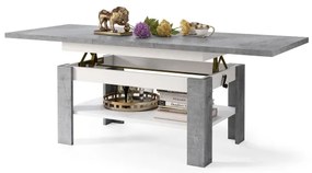 Rozkladací konferenčný stôl so zvíhacou doskou ROY šedá/biela